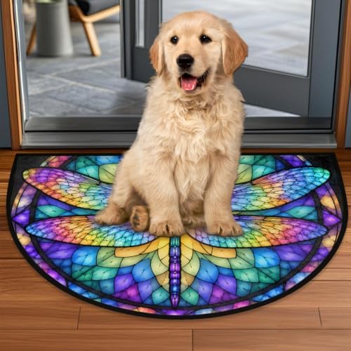 Dragonfly Half Round Door Mat Outdoor Doormat Bedroom Entrance Rug A21 - Image 6