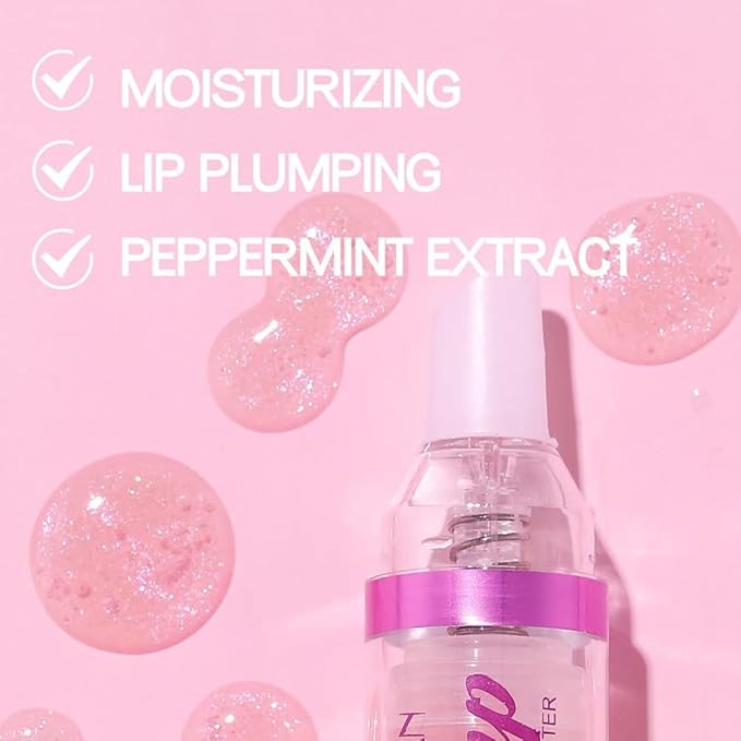 Natural Spicy Lip Plumping Booster Lip Plumping Oil，Lip Plumper Gloss, Ultra-Hydrating & Nourishing Plump and Pout Lip Plumper, Glossy Finish Fuller Lip Plumping Lip Gloss for Women Girls(03#)
