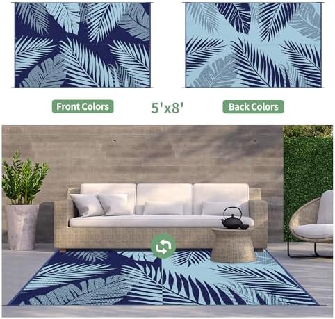 GENIMO Outdoor Rug, Waterproof Plastic Rugs - Image 2