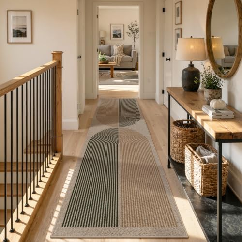 Lahome Rainbow Long Runner Rug for Hallway, 2.5x12 Natural Stair Runner Rug by Lahome