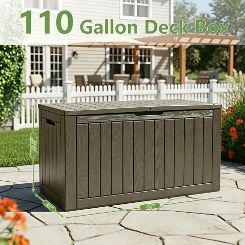 Outdoor Storage Box Waterproof, 110 Gallon Deck Box - Image 2