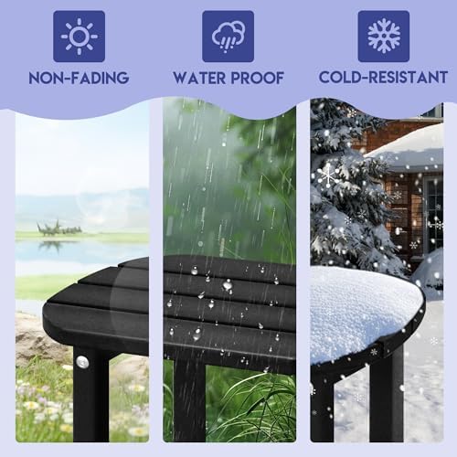 LZRS 2-Tier Patio Side Table, Heavy Duty HDPE Outdoor End Table - Image 6