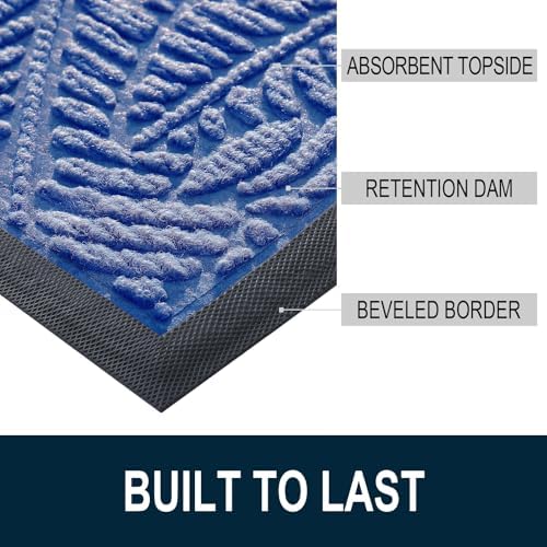 Colorxy Half Circle Waterproof Door Mat, Sturdy Rubber Doormat - Image 3