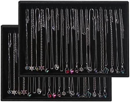 Julysky 2 Pcs/set Stackable Jewelry Organizer Trays，Necklace Tray+Necklace Tray - Image 5