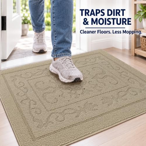 FONEYI Dirt Trapper Door Mat 32" x 48", Non-Slip Washable Doormats - Image 5