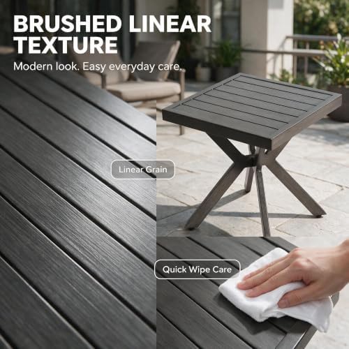 Aluminum Outdoor Side Table for Patio, 17.7" Square - Image 4