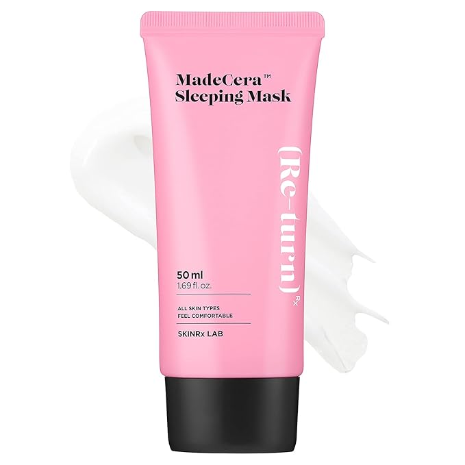 SKINRxLAB Made Cera Sleeping Mask 50ml (1.69 fl.oz.) - Moisturizing and Relaxing Face Overnight Mask Cream with Ceramide, Cica and Rosemary Extract, Night Sleep Mask for Enhancing Dull and Flaky Skin