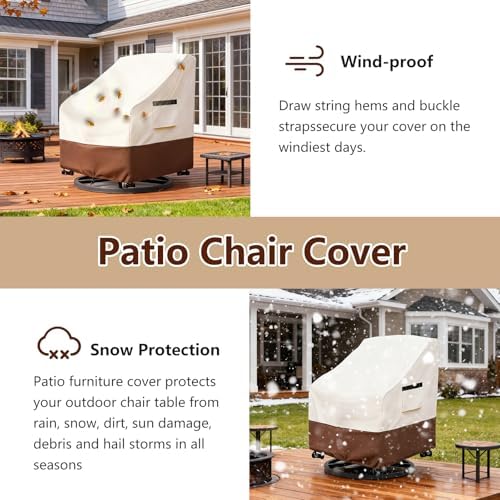 Patio Chair Covers 2 Pack, Swivel Lounge Chair Cover, Waterproof Heavy Duty - Image 5