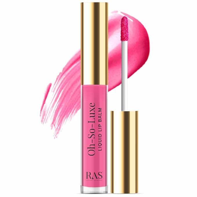 Oh-So-Luxe Liquid Tinted Lip Balm, Hydrating & Nourishing Tinted Lip Oil for dry dark lips, results in Soft & Glowing Lips, Moisturizing, Non-Sticky Perfect Pink Shade - 0.10 Fl Oz - RAS LUXURY OILS