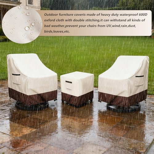Patio Furniture Set Covers for 3 Piece Outdoor Bistro, Waterproof 100% Outdoor - Image 7