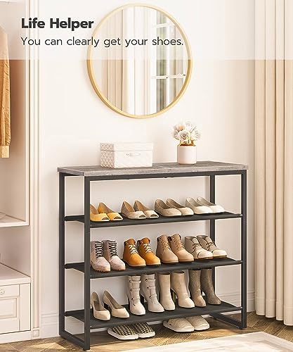 HOOBRO Shoe Rack, 4 Tier Shoe Storage Organizer - Image 4