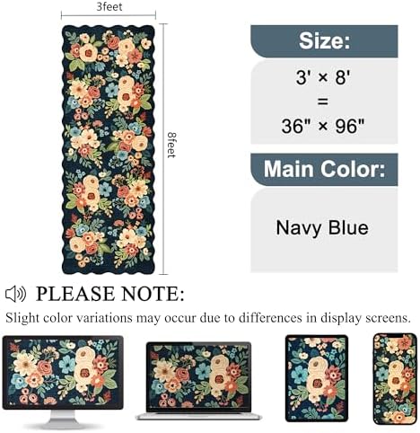 DUKINO 3x8 Kitchen Runner Rug, Floral Washable Rug - Image 2