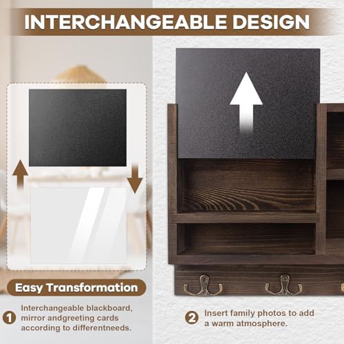 WEWEOW Key Holder for Wall, Mail Organizer Wall Mount - Image 2