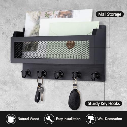 Nekon Mail and Key Holder for Wall Decorative, 11 Inch Mail Holder - Image 3