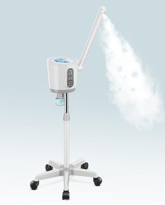 Kingsteam Professional Facial Steamer with Ozone - Ionic Nano Hot Mist Steamer with Large Capacity and 30 Min Timer for Estheticians, Beauty Salons, and Home Skin Care Use