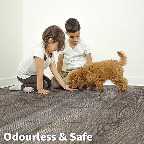 Art3d 30-Pack Peel and Stick Floor Tiles, Dark Brown Oak - Image 3