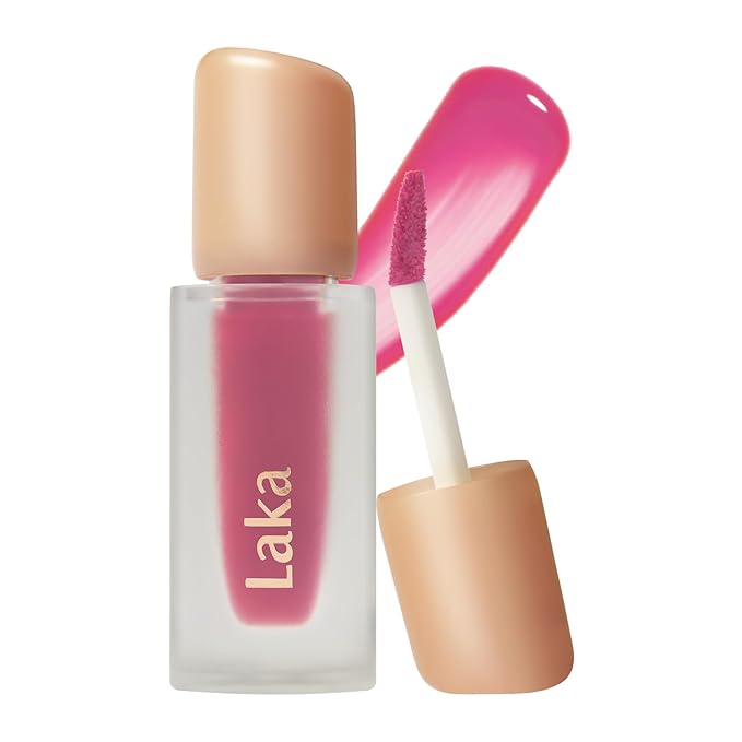 Laka Fruity Glam Tint, 4.5g/0.15 oz., Glowing Lip Stain with Wide Color Spectrum, Hydrating & Lightweight Texture, Long-Lasting Bold Stain, Non-Sticky, Vegan, K-Beauty (#105 Cold)