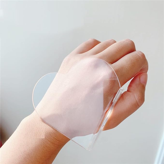 3Pcs Clear Handheld Acrylic Palette Heart Shaped Acrylic Nail Color Palette Handheld Makeup Mixing Palette Foundation Mixing Tray Cosmetic Palette for Lipstick Eyeshadow Foundation Color Blending