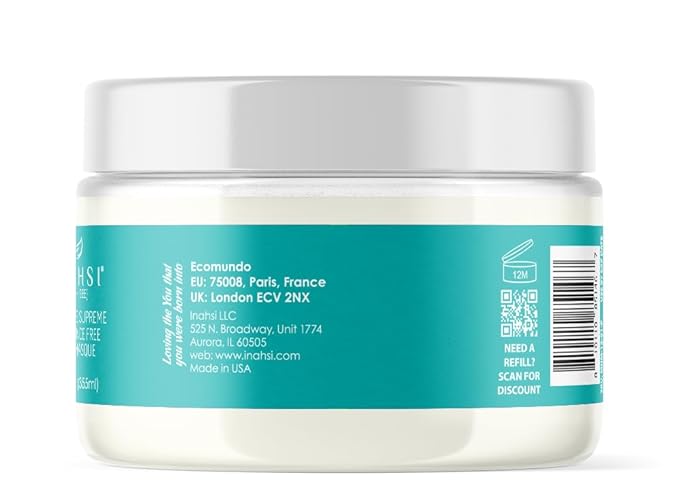 Moisture Supreme Fragrance Free Hair Masque | Deep Conditioner for Men, Women, or Kids with Curly Hair | Hair Products for Naturally Curly Hair 12 oz | Made in the USA