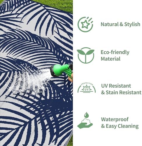 GENIMO Outdoor Rug, Waterproof Plastic Rugs - Image 6