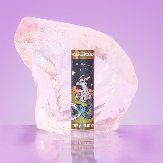 Crazy Rumors Capricorn Zodiac All Natural, Plant Based Lip Balm to Moisturize and Nourish your Lips - Earth Blend (Sweet Vanilla, Fragrant Rose and Plum)