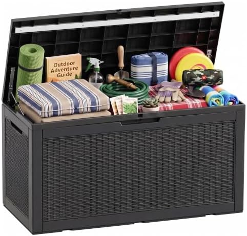 130 Gallon Outdoor Storage Box Waterproof, UV Resistant Resin Deck Box by KFY