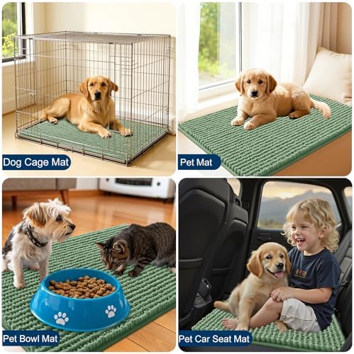 OLANLY Dog Door Mat for Muddy Paws 36x24, Extra Absorbent Chenille Mud Mat - Image 7