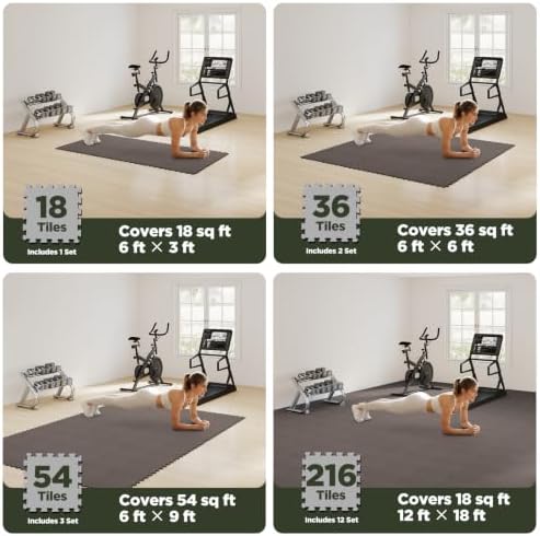 AIRHOP 18 PCS Gym Floor Mat, EVA Foam Puzzle Gym Mat, High-Density Interlocking - Image 5