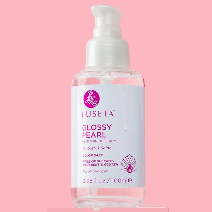 Luseta Glossy Pearl Shining Serum for Frizzy Hair Smoothing and Nourishing with Pearl Extract, Awakening Shine for Dull Hair - 3.38 oz