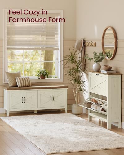 VASAGLE Shoe Bench, Farmhouse Entryway Bench - Image 7