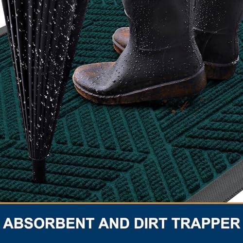 Smiry Front Door Mat Outside Entrance, Low Profile Rubber Doormat - Image 3