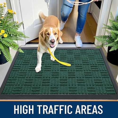 OLANLY Front Door Mat Outside Entrance 59x34, Heavy-Duty Rubber Doormat - Image 5