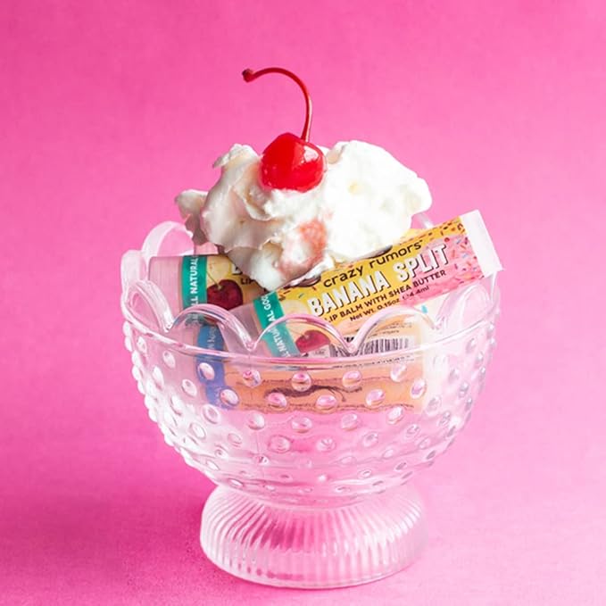 Crazy Rumors Banana Split Lip Balm. 100% Natural, Vegan, Plant-Based, Made in USA (1-Pack)