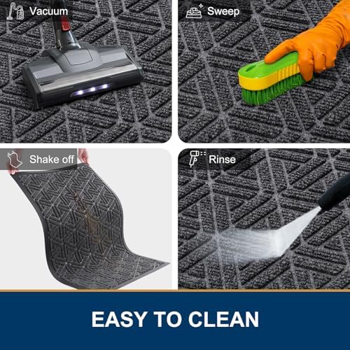 Smiry Front Door Mat Outside Entrance, Low Profile Rubber Doormat - Image 6