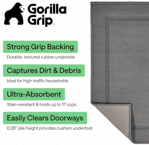 GORILLA GRIP Indoor Door Mat, Rubber Backing Entry Rug 47x30 - Image 2