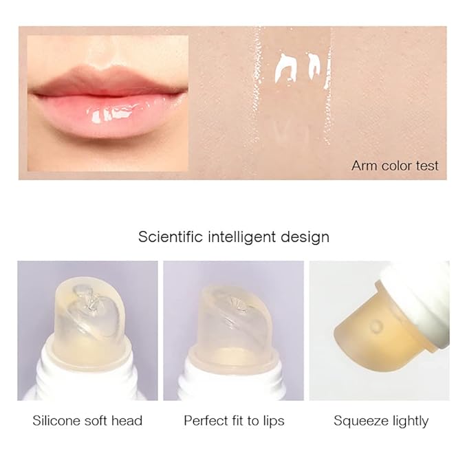 GL-Turelifes Lip Plumper Lip Gloss, Lip Maximizer Plumper Lip Extreme Volume, Heathly Enhancer Hydrated Lips, Moisturize, Refine Dryness Wrinkles Enhances Plump Gloss