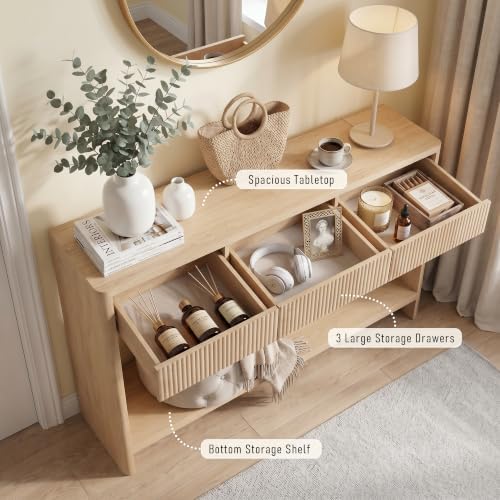 63" Fluted Entryway Console Table - Image 4