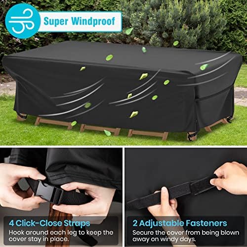 Patio Furniture Covers Waterproof Outdoor Table Cover 88"L x 62"W x 28"H - Image 2