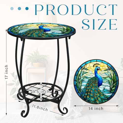 Cinnvoice Outdoor Side Table Small End Patio Porch Table - Image 3