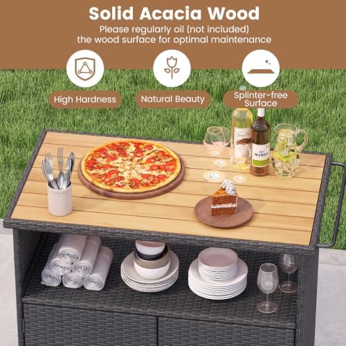 Tangkula Rattan Outdoor Storage Cabinet - Image 4