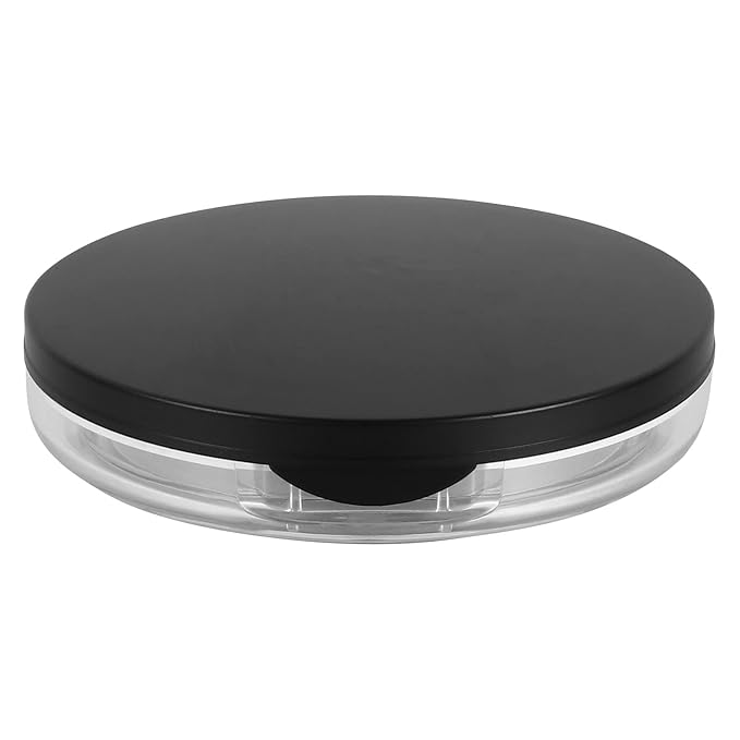 Loose Container 2pcs Loose Containers with Elasticated Net Sifter, Mirror and Puff 5g Loose Compact Case Case for DIY Makeup and Travel ( Black ) Travel Container