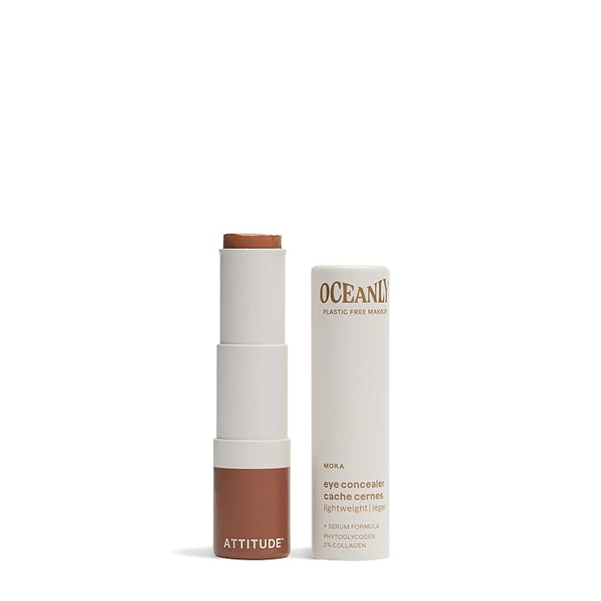 ATTITUDE Oceanly Light Coverage Under Eye Concealer Stick, Titanium Dioxide-Free, EWG Verified, Plastic-Free, Vegan & Cruelty-free Makeup, Moka, 0.2 Ounces