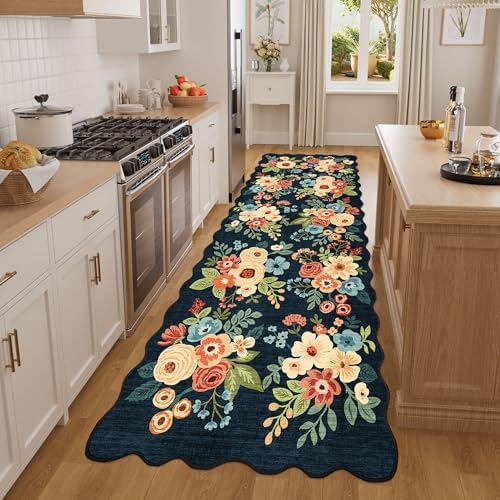 DUKINO 3x8 Kitchen Runner Rug, Floral Washable Rug - Image 5