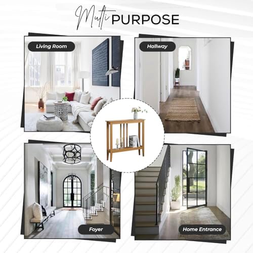 Kings Brand Narrow Console Table w/Storage Shelf - Image 6