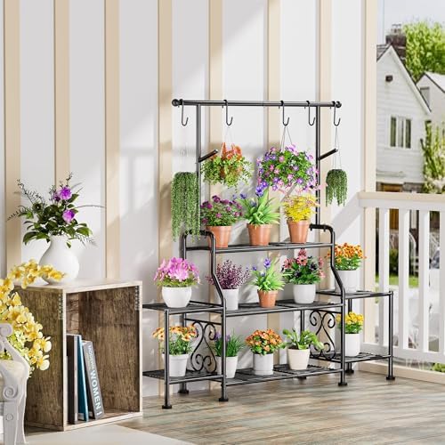 GIOTORENT 3-Tier Tall Metal Plant Stand Indoor Outdoor - Image 6