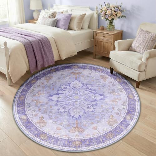 RELEANY Washable Area Rug, Round 5ft - Image 2