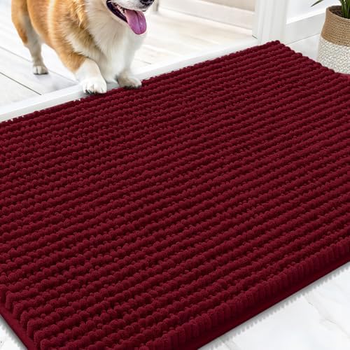 OLANLY Dog Door Mat for Muddy Paws 30x20, Extra Absorbent Chenille Mud Mat by OLANLY