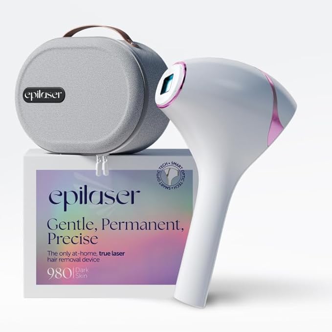 Epilaser At-Home Laser Hair Removal Device for Darker Skin, Safe, Intelligent, Clinical-Strength, Painless and Permanent Hair Removal for Face, Body, Bikini Line (Dark Skin)