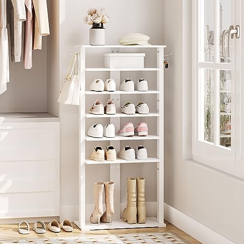 HOOBRO Vertical Shoe Rack, 8 Tier Wooden Shoe Storage Organizer - Image 4