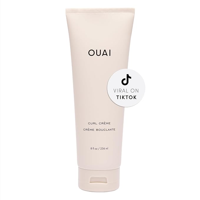 OUAI Curl Cream - Curl Defining Cream for Hydrated, Shiny Curls - Babassu and Coconut Oil, Linseed and Chia Seed Oil - Paraben, Phthalate, Sulfate and Silicone Free Curly Hair Products (8 Oz)
